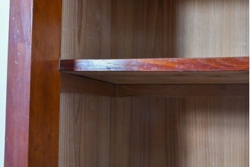 和製アンティーク　レトロな引き出し付き重ねガラス戸棚　(R-086730)