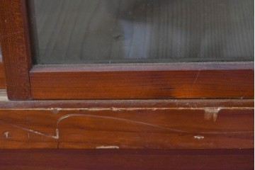 和製アンティーク　レトロな引き出し付き重ねガラス戸棚　(R-086730)