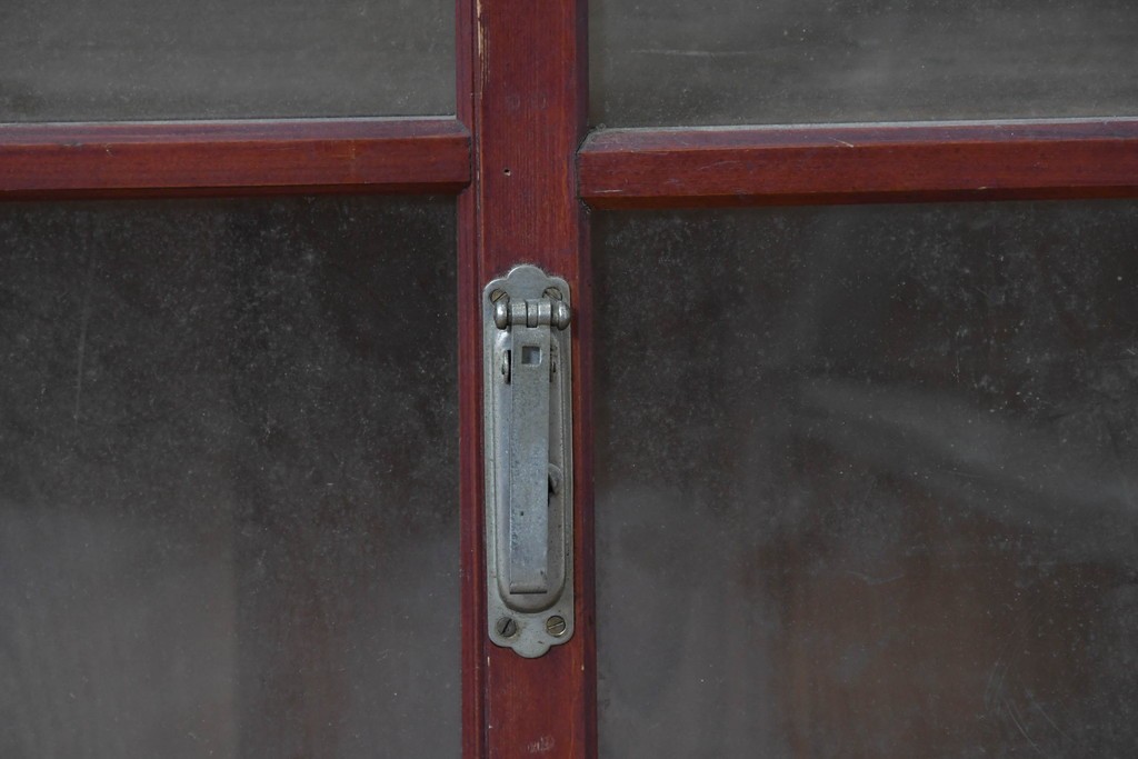 和製アンティーク　レトロな引き出し付き重ねガラス戸棚　(R-086730)