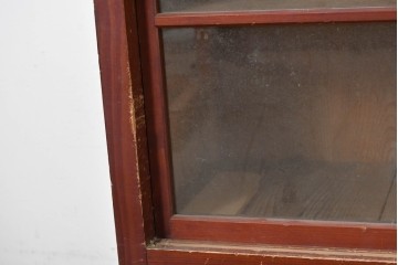 和製アンティーク　レトロな引き出し付き重ねガラス戸棚　(R-086730)