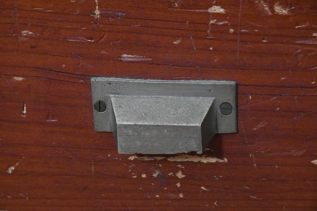 和製アンティーク　レトロな引き出し付き重ねガラス戸棚　(R-086730)