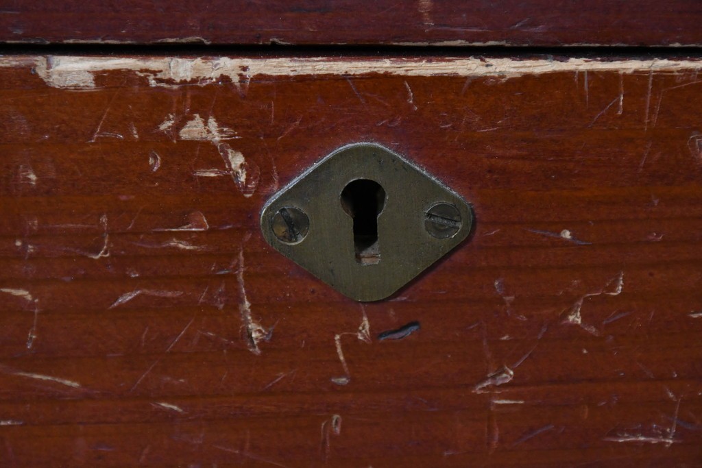 和製アンティーク　レトロな引き出し付き重ねガラス戸棚　(R-086730)