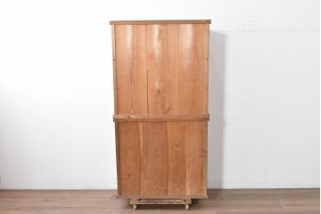 和製アンティーク　レトロな引き出し付き重ねガラス戸棚　(R-086730)