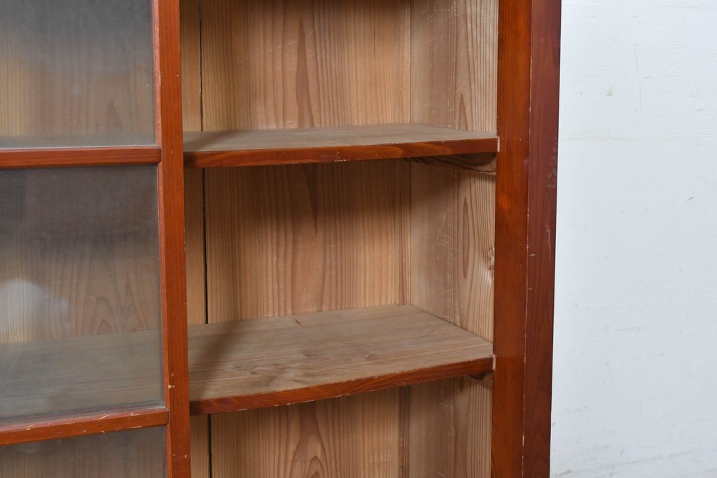 和製アンティーク　レトロ　素朴なガラス戸棚　(R-086731)