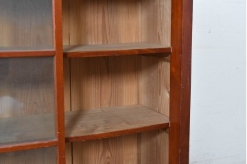 和製アンティーク　レトロ　素朴なガラス戸棚　(R-086731)