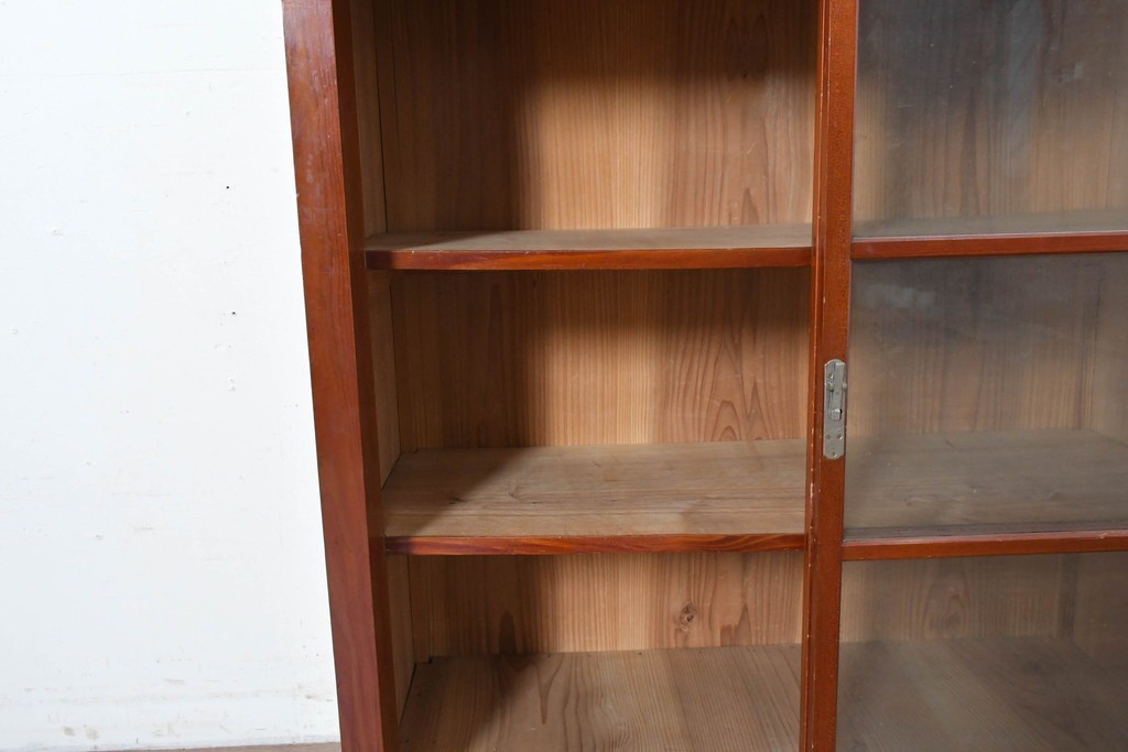 和製アンティーク　レトロ　素朴なガラス戸棚　(R-086731)