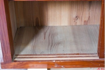 和製アンティーク　レトロ　素朴なガラス戸棚　(R-086731)