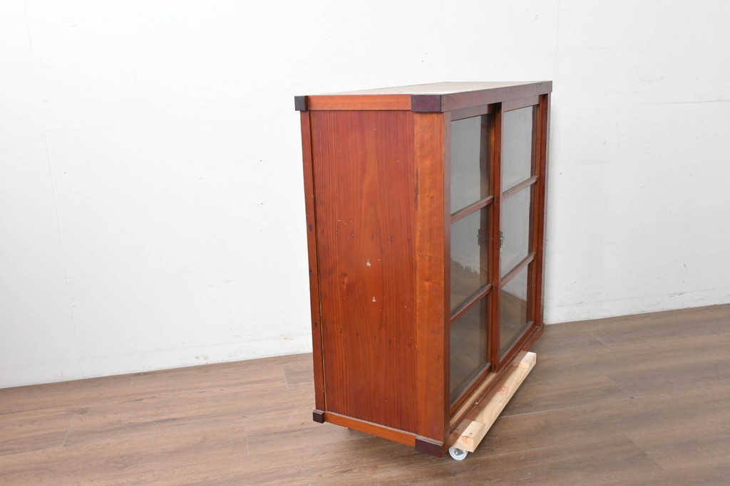 和製アンティーク　レトロ　素朴なガラス戸棚　(R-086731)