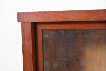 和製アンティーク　レトロ　素朴なガラス戸棚　(R-086731)