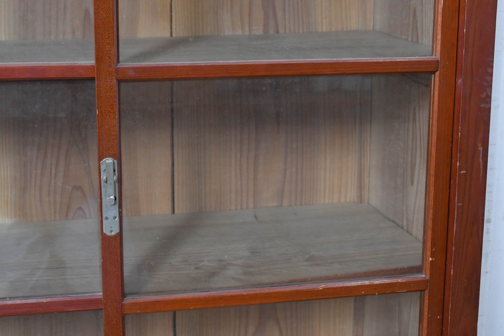 和製アンティーク　レトロ　素朴なガラス戸棚　(R-086731)