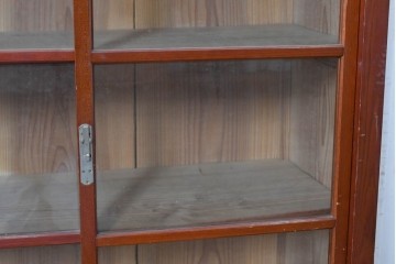 和製アンティーク　レトロ　素朴なガラス戸棚　(R-086731)