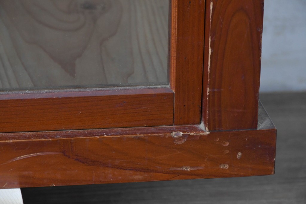 和製アンティーク　レトロ　素朴なガラス戸棚　(R-086731)