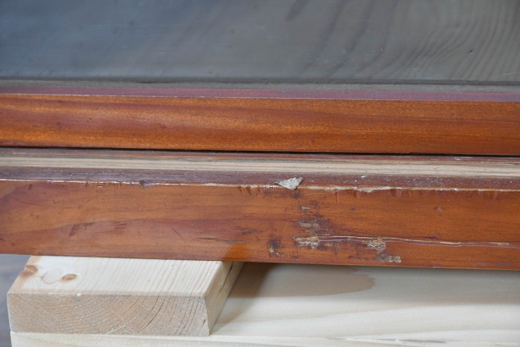 和製アンティーク　レトロ　素朴なガラス戸棚　(R-086731)