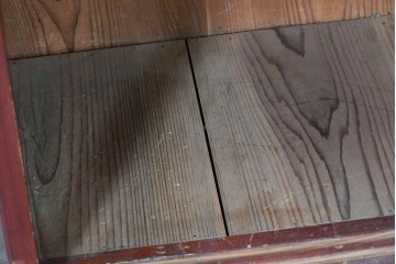 和製アンティーク　レトロな引き出し付きガラス戸棚　(R-086732)