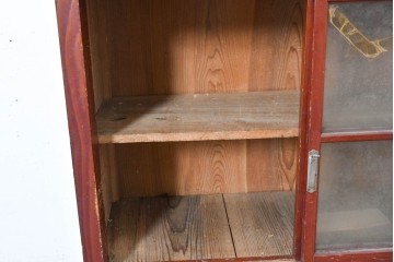 和製アンティーク　レトロな引き出し付きガラス戸棚　(R-086732)