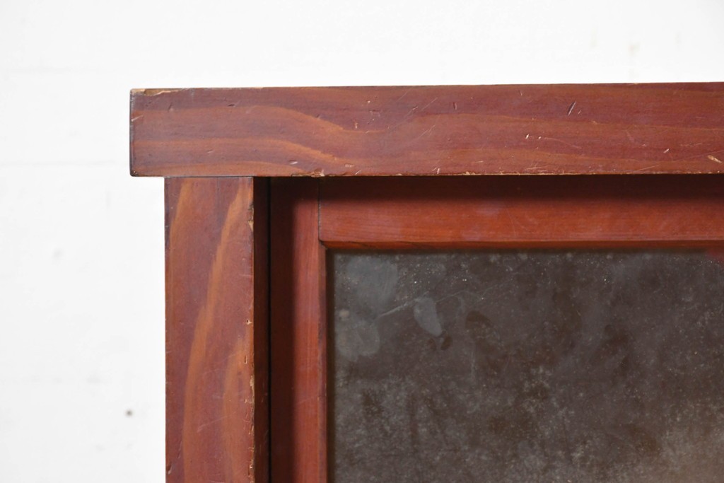 和製アンティーク　レトロな引き出し付きガラス戸棚　(R-086732)