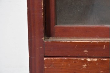 和製アンティーク　レトロな引き出し付きガラス戸棚　(R-086732)