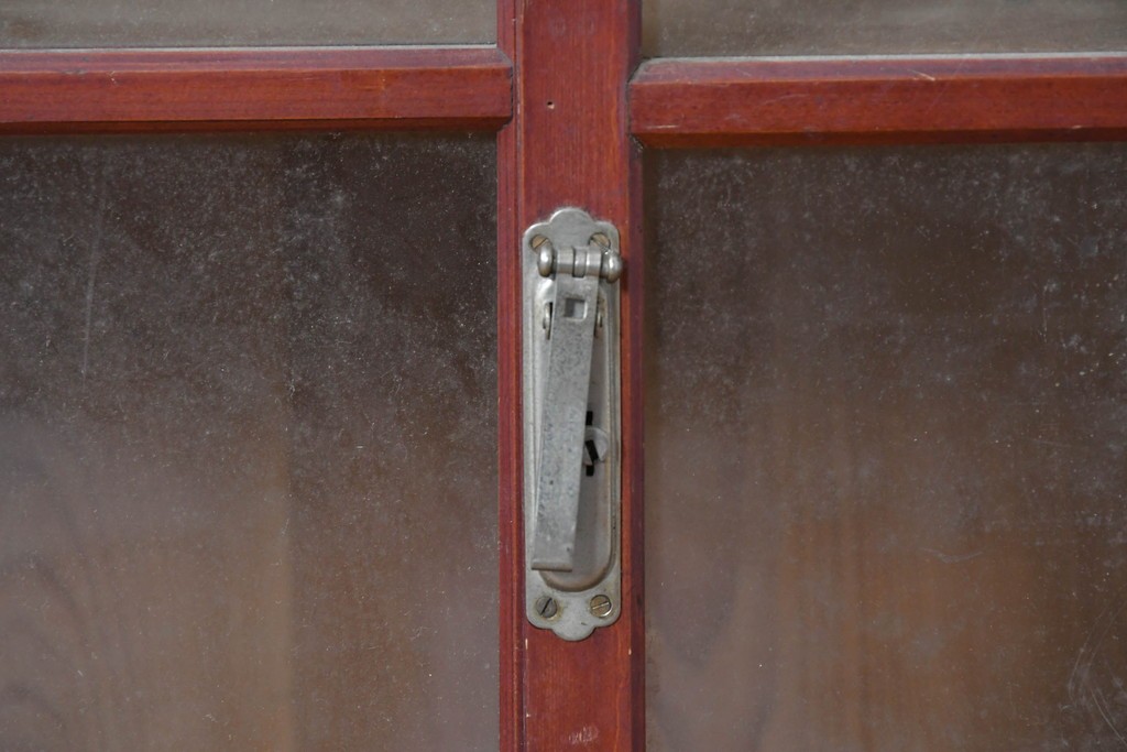 和製アンティーク　レトロな引き出し付きガラス戸棚　(R-086732)