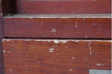 和製アンティーク　レトロな引き出し付きガラス戸棚　(R-086732)