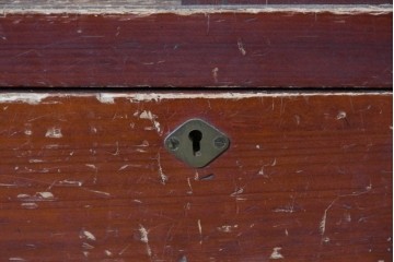 和製アンティーク　レトロな引き出し付きガラス戸棚　(R-086732)