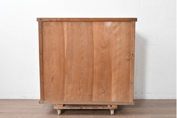 和製アンティーク　レトロな引き出し付きガラス戸棚　(R-086732)