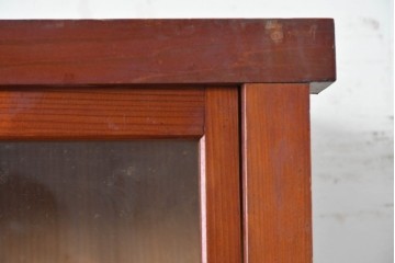 和製アンティーク　レトロな引き出し付き重ねガラス戸棚　(R-086733)