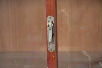 和製アンティーク　レトロな引き出し付き重ねガラス戸棚　(R-086733)