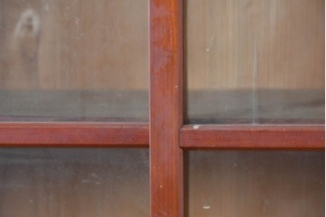 和製アンティーク　レトロな引き出し付き重ねガラス戸棚　(R-086733)