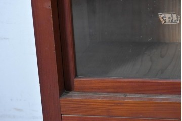 和製アンティーク　レトロな引き出し付き重ねガラス戸棚　(R-086733)