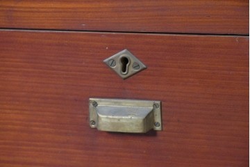 和製アンティーク　レトロな引き出し付き重ねガラス戸棚　(R-086733)