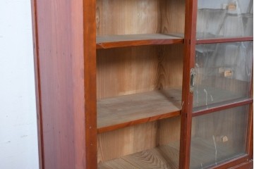 和製アンティーク　レトロ　素朴なガラス戸棚　(R-086734)