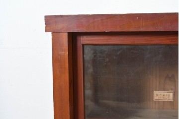 和製アンティーク　レトロ　素朴なガラス戸棚　(R-086734)