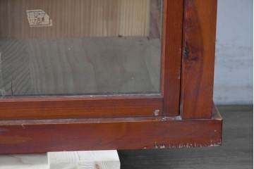 和製アンティーク　レトロ　素朴なガラス戸棚　(R-086734)