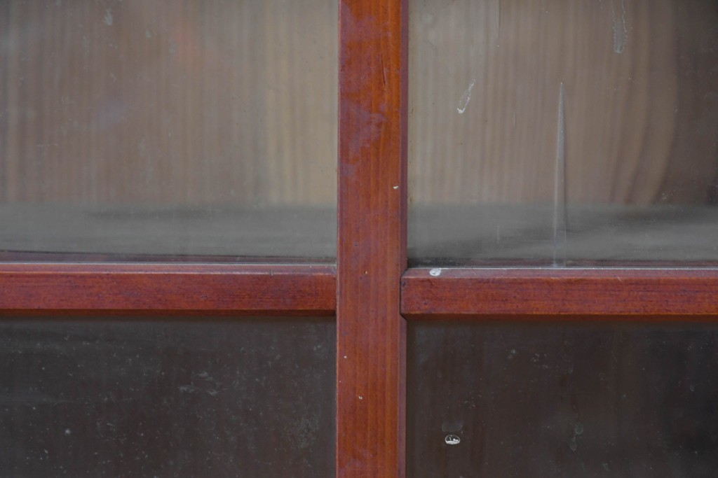 和製アンティーク　レトロ　素朴なガラス戸棚　(R-086734)