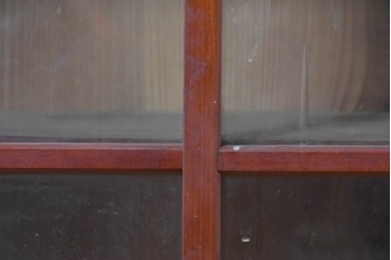 和製アンティーク　レトロ　素朴なガラス戸棚　(R-086734)