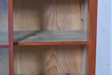 和製アンティーク　レトロな引き出し付きガラス戸棚　(R-086735)