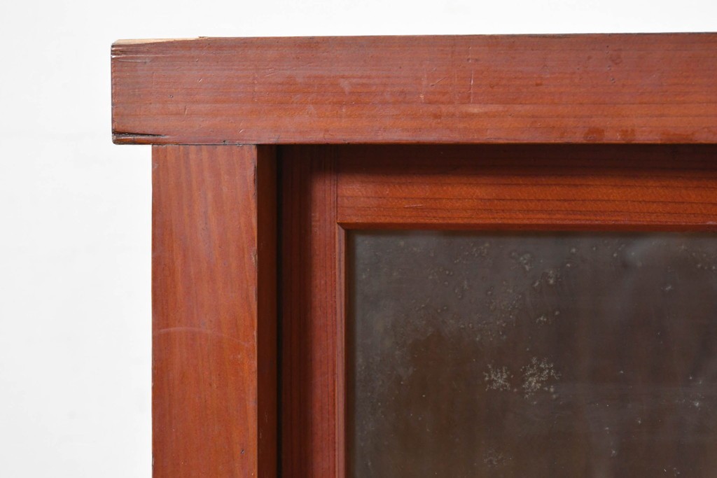 和製アンティーク　レトロな引き出し付きガラス戸棚　(R-086735)