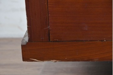 和製アンティーク　レトロな引き出し付きガラス戸棚　(R-086735)