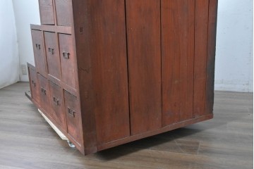 和製アンティーク　収納力に優れた実用的な造りの階段箪笥　(R-086736)