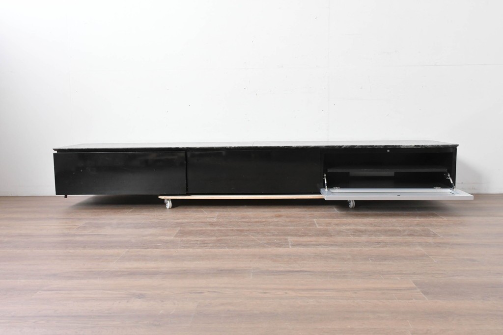 中古　国産特注品　天板(大理石)　重厚な天板が目を引くテレビボード　製作費約60万円　(R-086744)