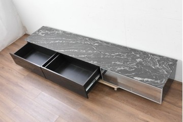 中古　国産特注品　天板(大理石)　重厚な天板が目を引くテレビボード　製作費約60万円　(R-086744)