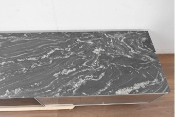 中古　国産特注品　天板(大理石)　重厚な天板が目を引くテレビボード　製作費約60万円　(R-086744)