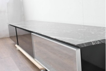 中古　国産特注品　天板(大理石)　重厚な天板が目を引くテレビボード　製作費約60万円　(R-086744)