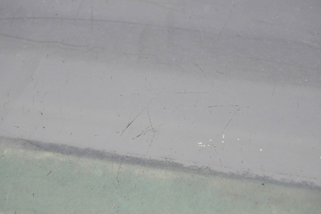 和製ヴィンテージ　曲げガラス　引き出し3杯付きの昭和レトロなL型ショーケース　(R-086745)