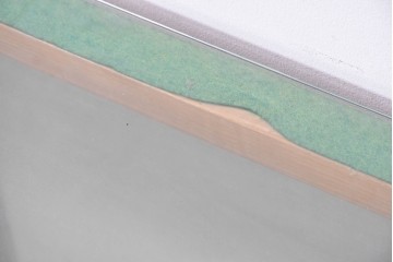 和製ヴィンテージ　伊藤洋家具店　木製フレームと曲げガラスのショーケース　(R-086747)