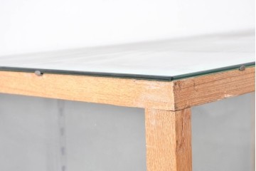 和製ヴィンテージ　伊藤洋家具店　木製フレームと曲げガラスのショーケース　(R-086747)