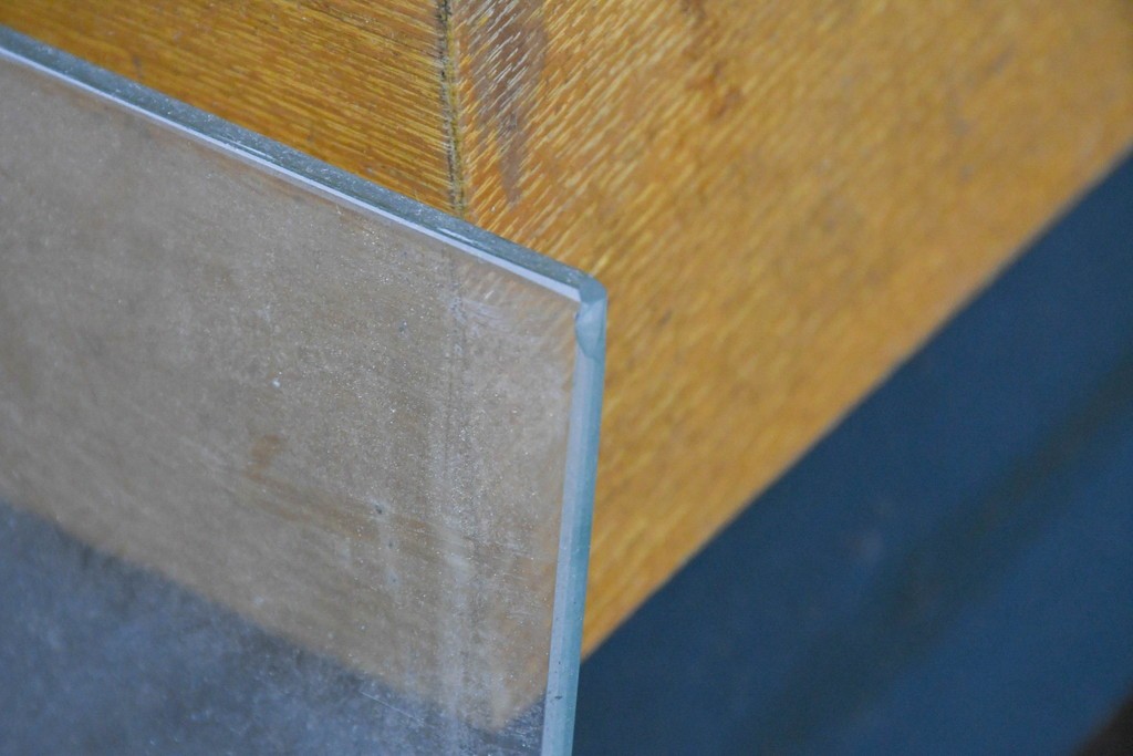 和製ヴィンテージ　伊藤洋家具店　木製フレームと曲げガラスのショーケース　(R-086748)