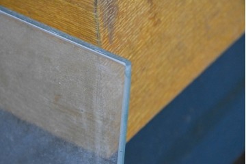 和製ヴィンテージ　伊藤洋家具店　木製フレームと曲げガラスのショーケース　(R-086748)