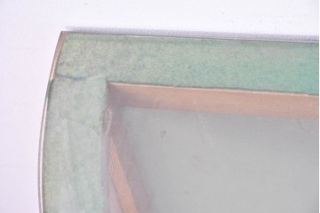 和製ヴィンテージ　伊藤洋家具店　木製フレームと曲げガラスのショーケース　(R-086748)