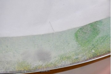 和製ヴィンテージ　伊藤洋家具店　木製フレームと曲げガラスのショーケース　(R-086748)